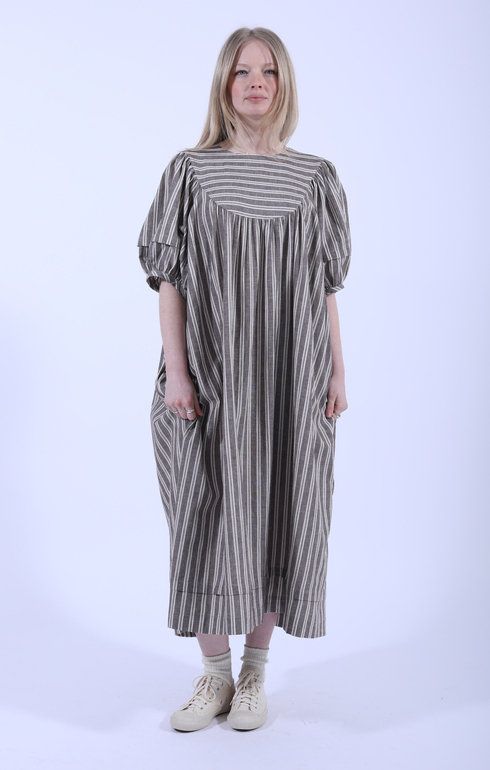 Romy Dress Bark/Ecru