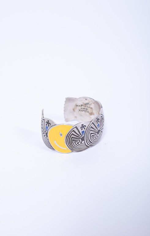 Brass x Silver Hippie Maze Bangle Slim