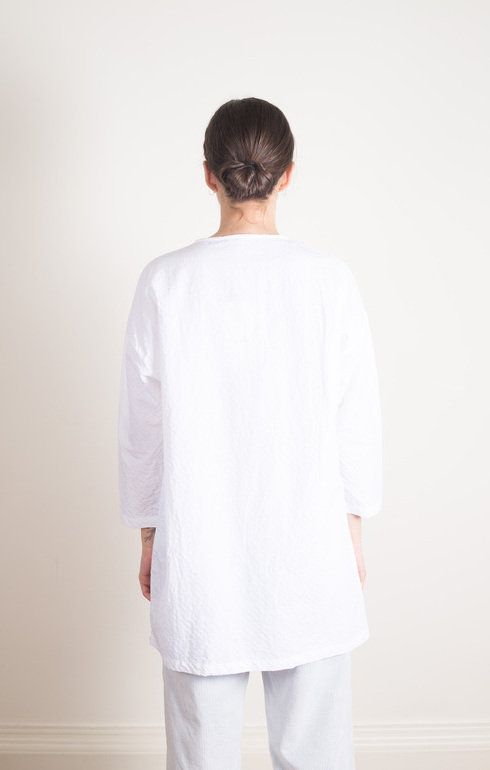 Big Henley Neck Shirt White