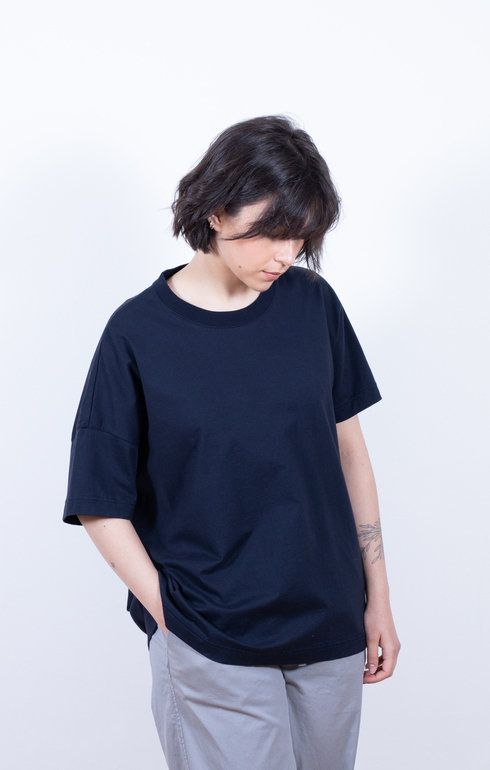 Asymmetric Fit T Mid Weight Navy