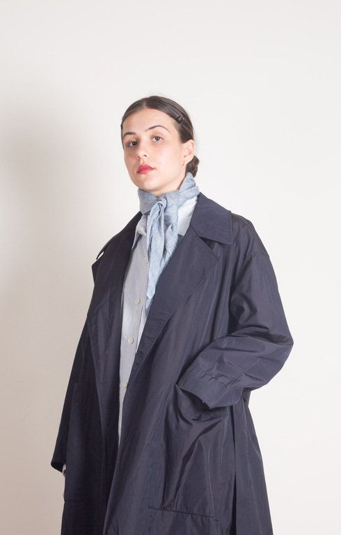 Linen Chambray Scarf Indigo Blue