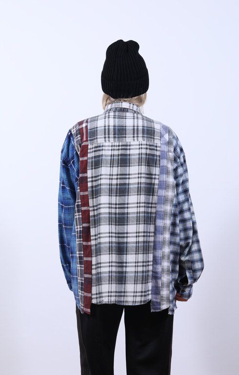 Rebuild Shirt 7 Cuts Over Dye Mix Blue