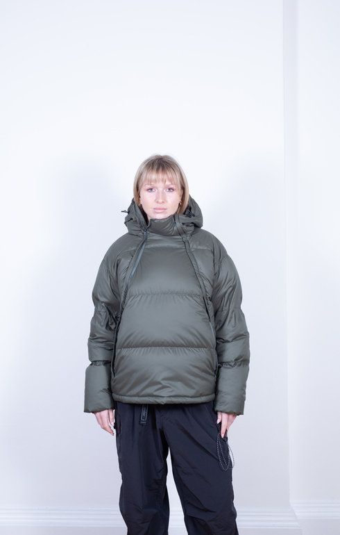 Recycled Light Down Pullover Olive