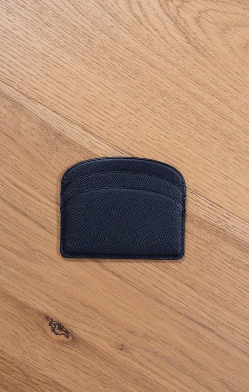 Porte-Cartes Demi-Lune Textured Noir