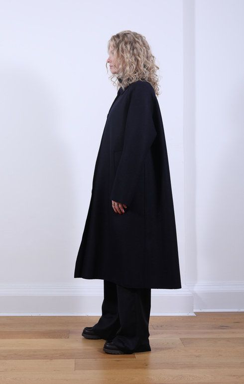 Balmacaan Coat Navy Blue