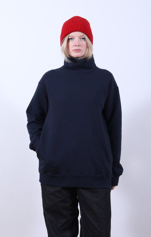 High Neck Sweatshirt Navy