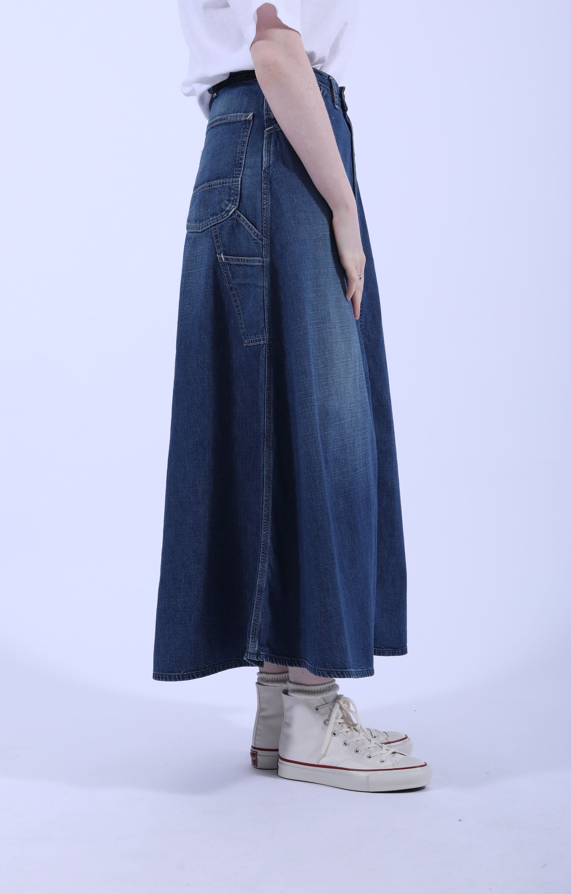 30's Painter Long Denim Skirt
