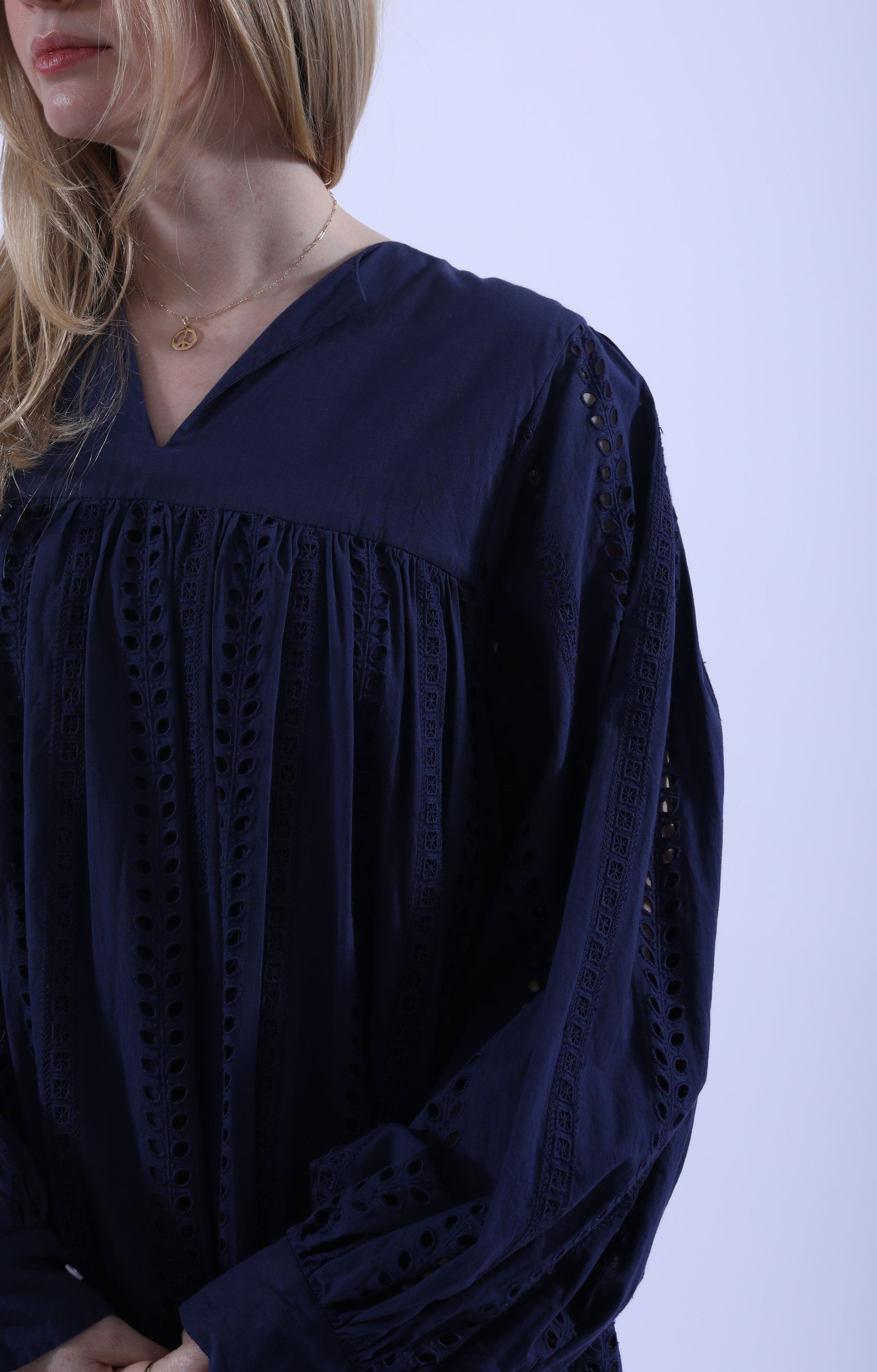 Smock Dress Indigo Navy Stripe