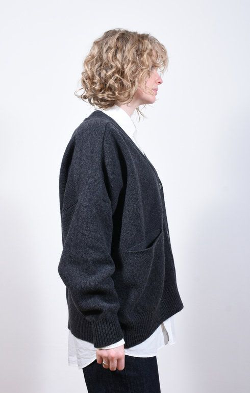 Meri Saddle Cardigan Charcoal