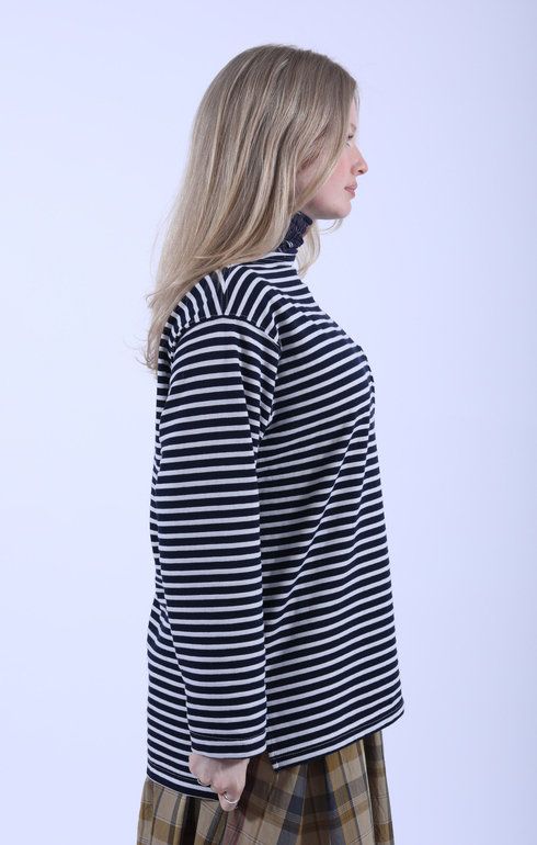 Basque Shirt Navy/White Stripe