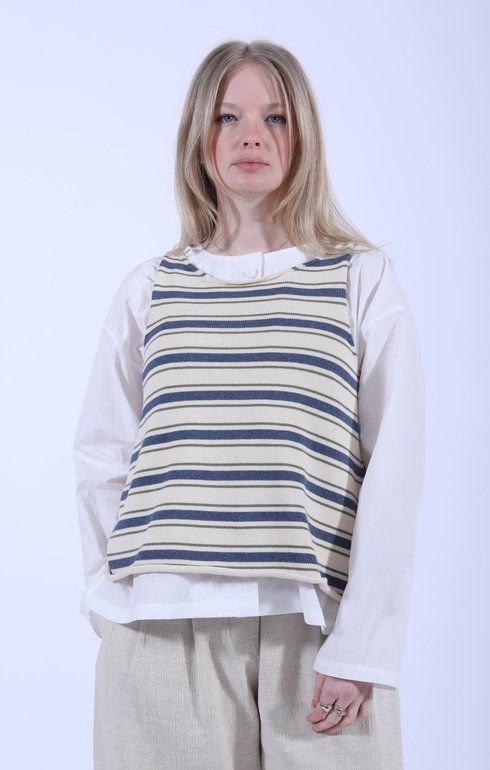 Thea top Khaki/Tahiti Stripe