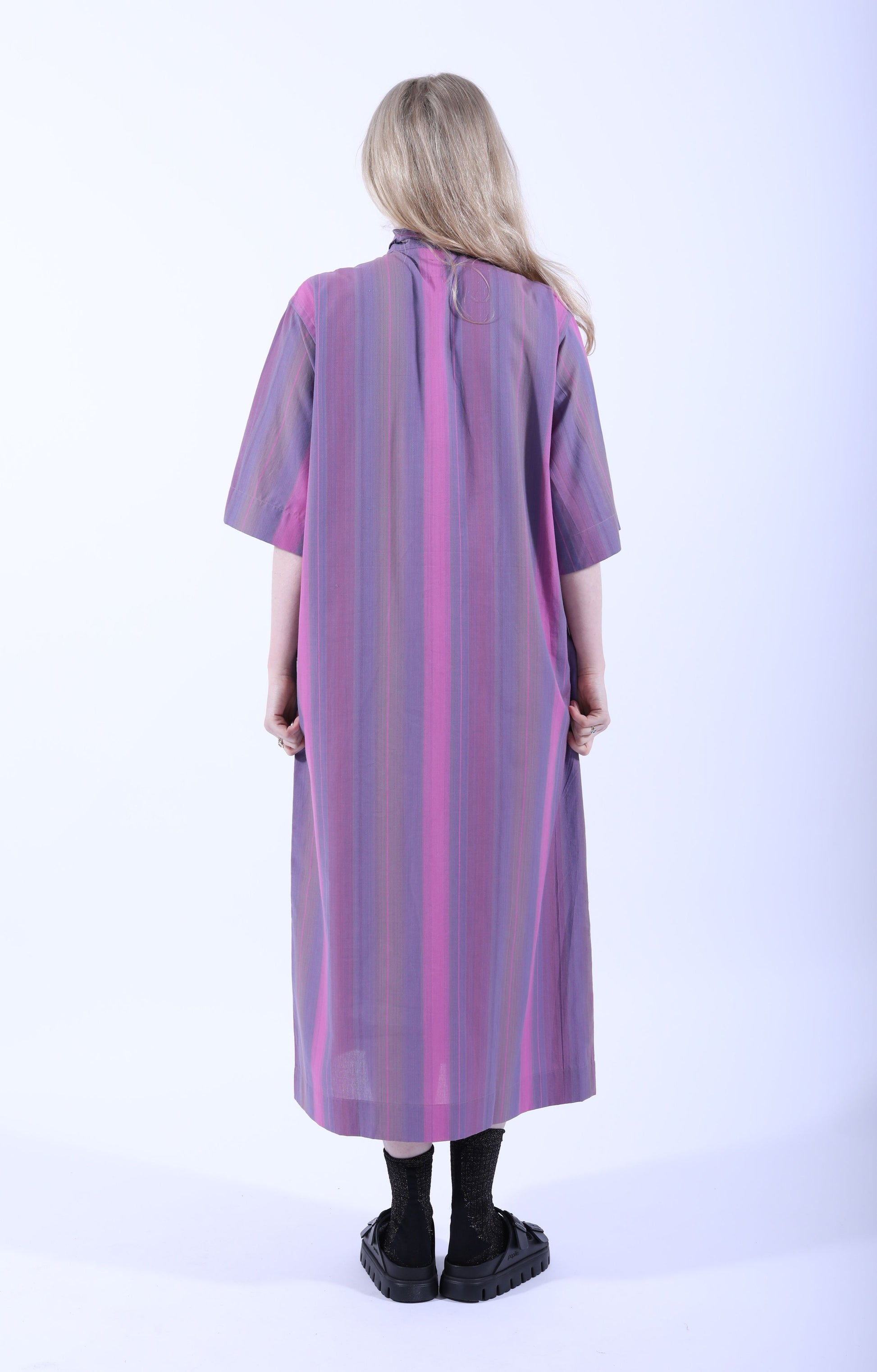 Ascot Collar Dress Pink