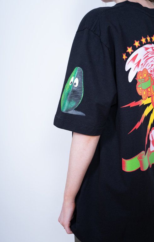 S/S Print Pocket Tee Black