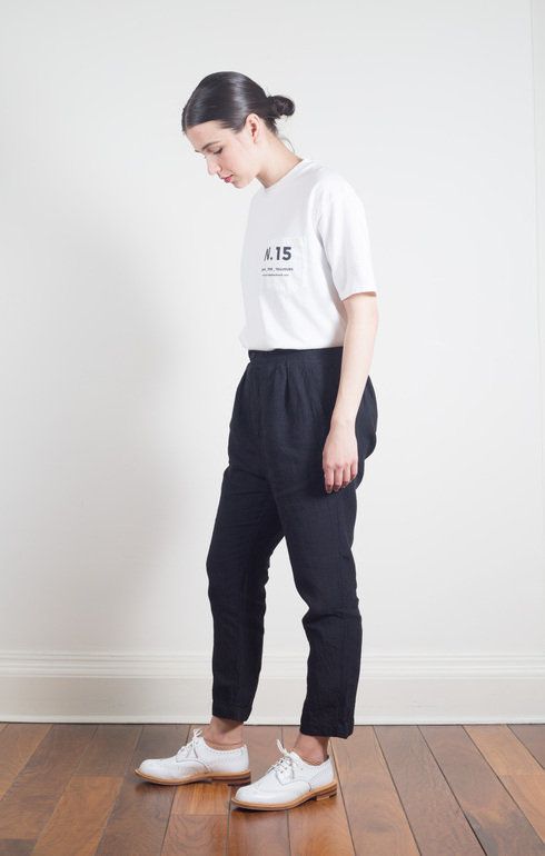 Pleated Underwear Pants Black Navy