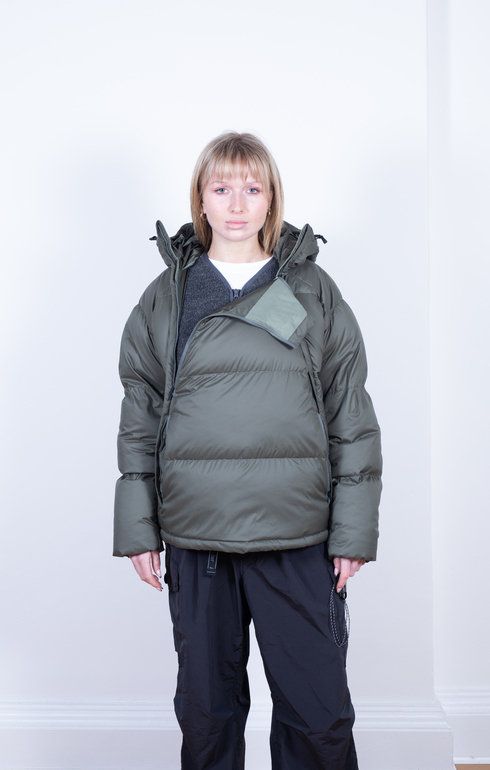 Recycled Light Down Pullover Olive