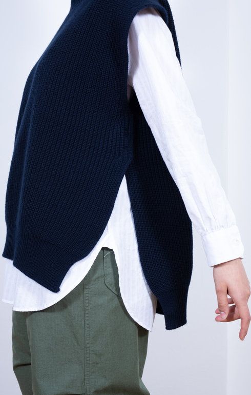 Meri Roll Neck Tabard Vest Marino