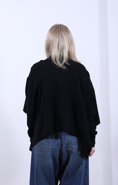 Knot Cardigan Boiled Knit Black