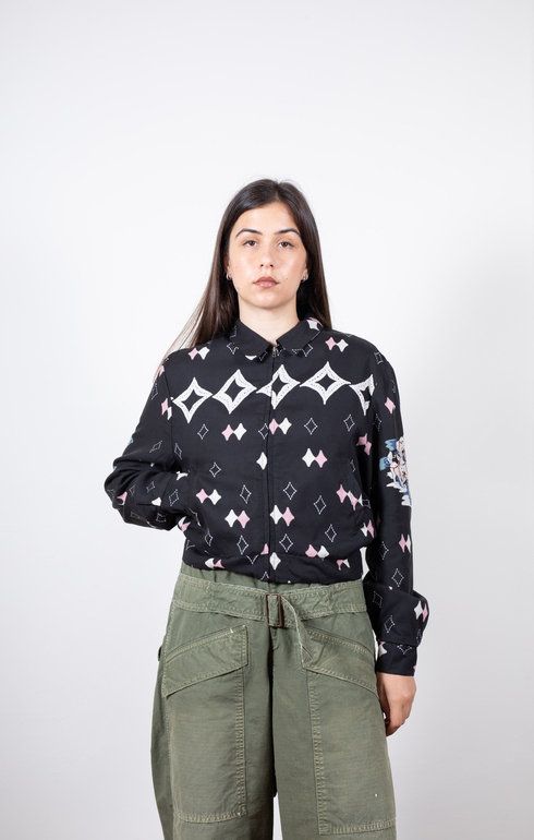 Rayon Twill AINU MOSIR Drizzler JKT Black