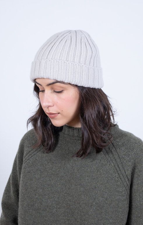 Cashmere Rib Beanie Earl Grey