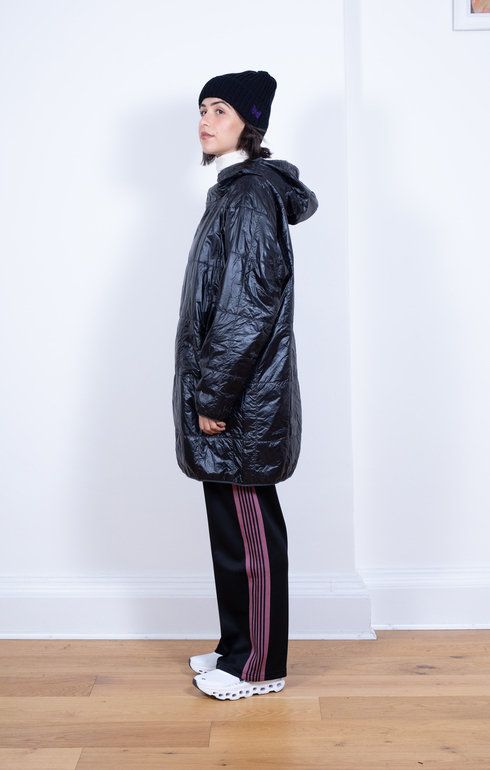 Piping Quilt Parka Nylon Ripstop Black