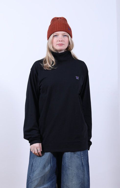 L/S High Neck Tee Black
