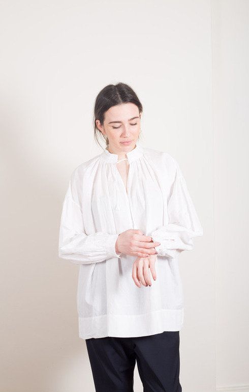 String Surplice Shirt White