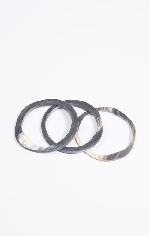 Bracelet Horn Irregular Grey