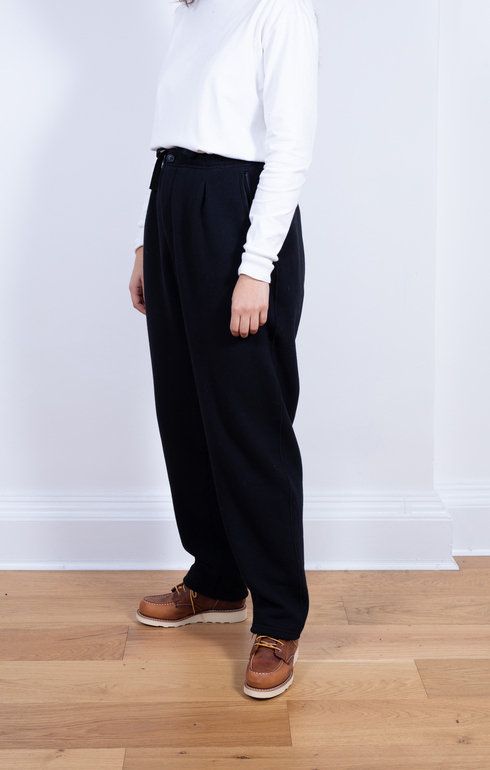 Jog Pant Black Cotton Heavy Fleece