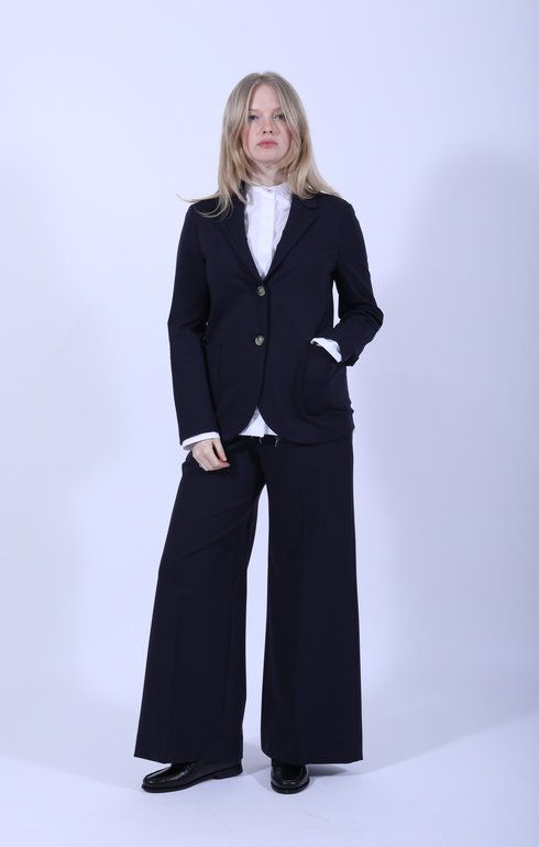 Stand Up Collar Blazer Techno Navy Blue