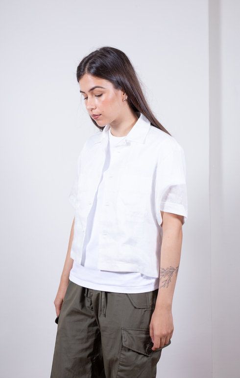 Cropped Vacation Shirt LT Linen White