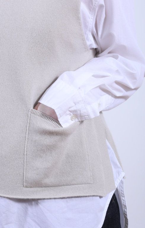Tabard Vest w/ Pocket Earl Grey