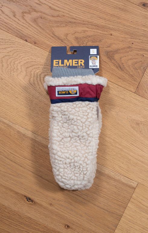 EM354 Teddy Mitten Beige/Wine