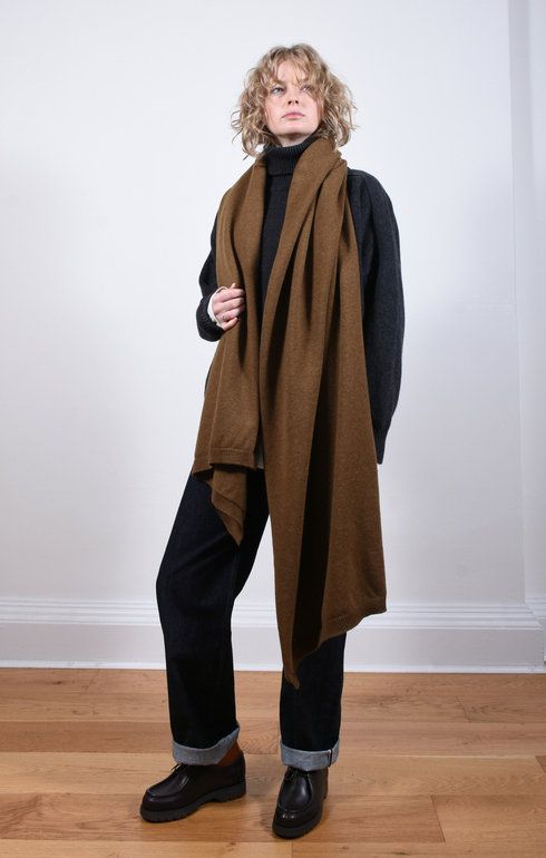 Selvedge Rib Scarf Corteccia