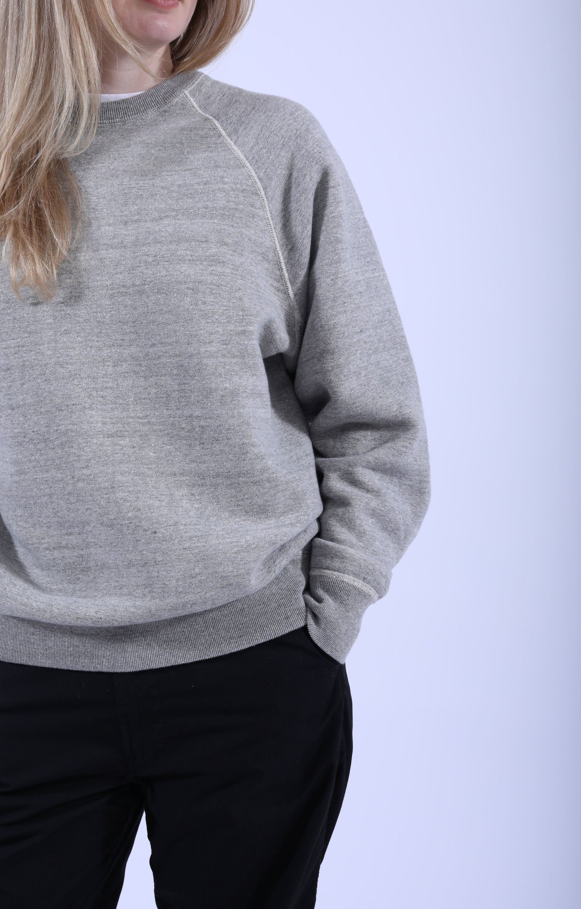 Loop Wheel Crew Neck Heather Grey