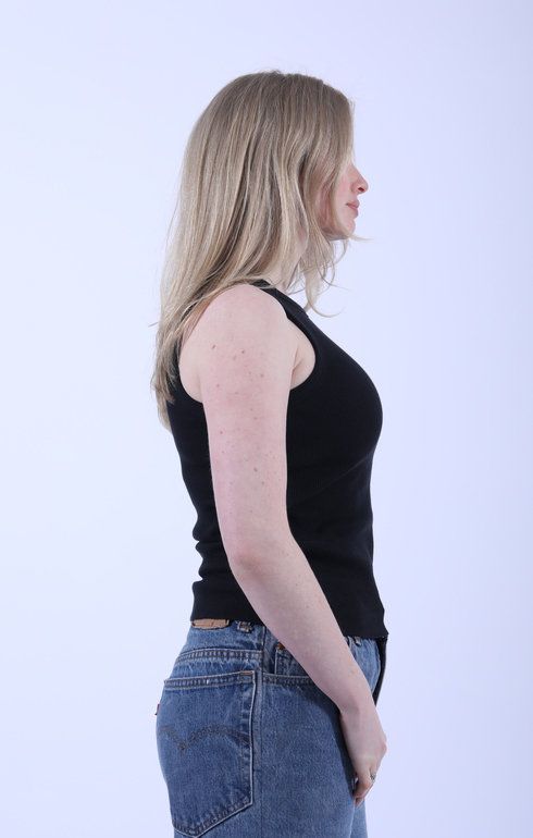 GB Ribbed Narrow Tank Charcoal