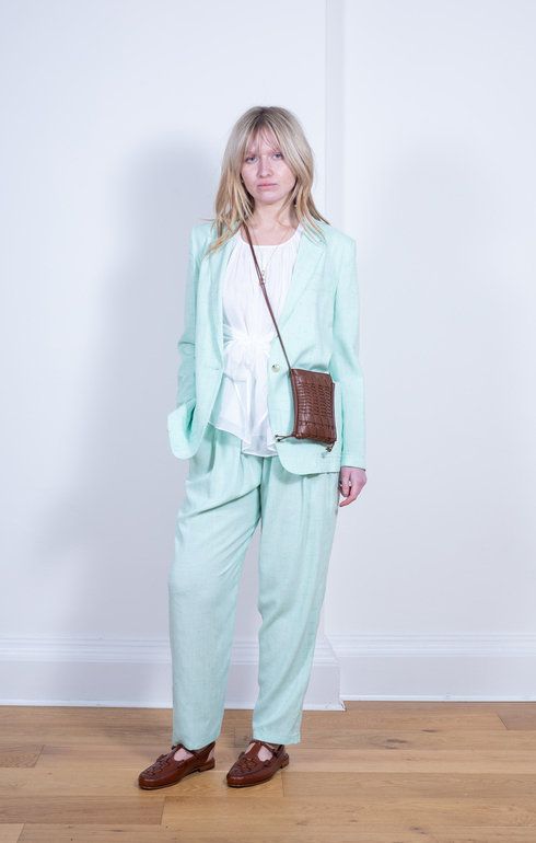 Tweed Silk Jacket Mint
