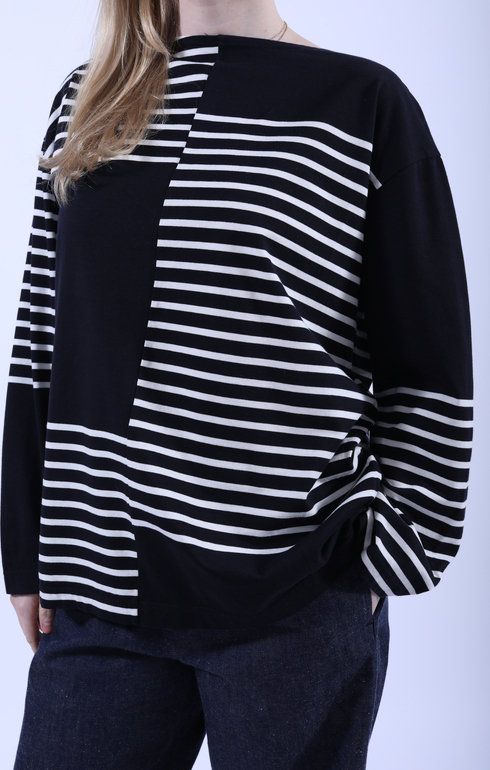 Slip Panel Basque Shirt Navy