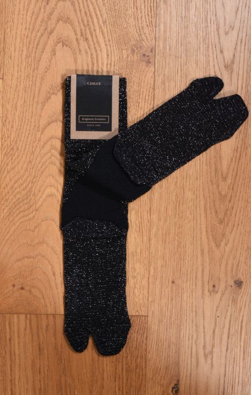 Tabi Socks Black Lurex