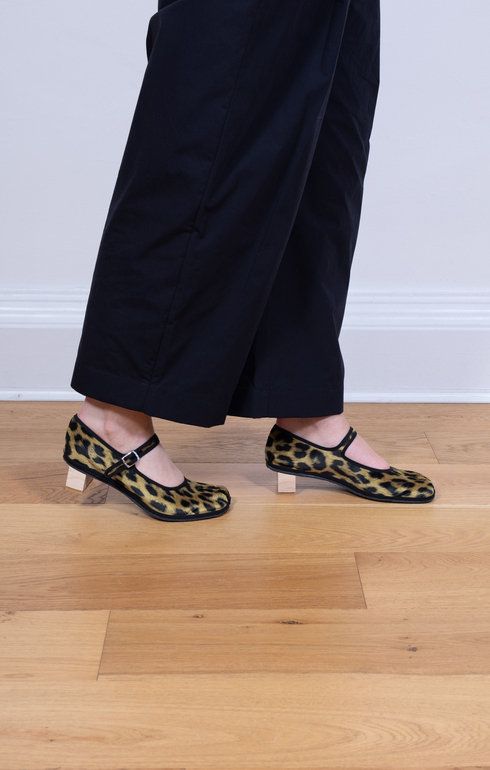 Heel M.J Velvet Leopard Yellow