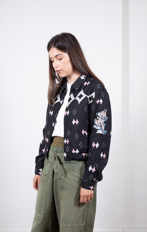 Rayon Twill AINU MOSIR Drizzler JKT Black