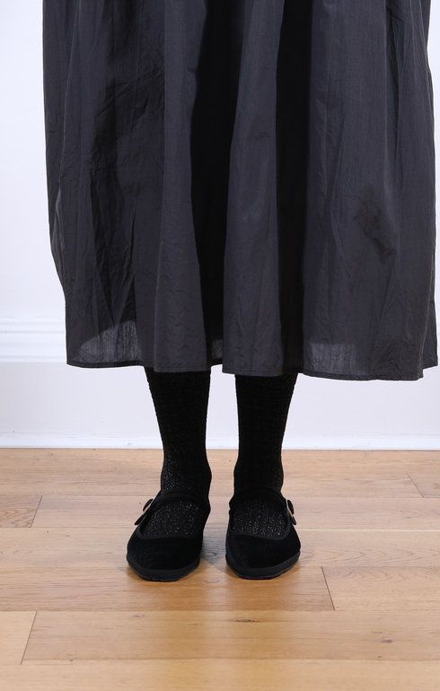 Square Toe Velvet Cayman Black