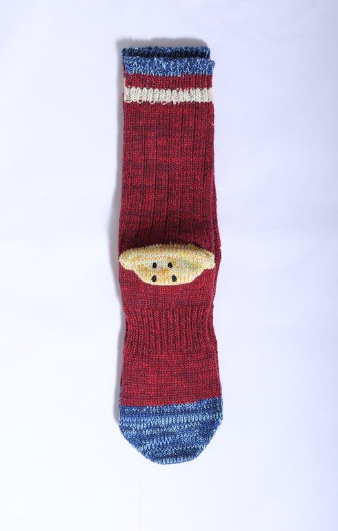 Rainbowy Happy Heel Socks Red