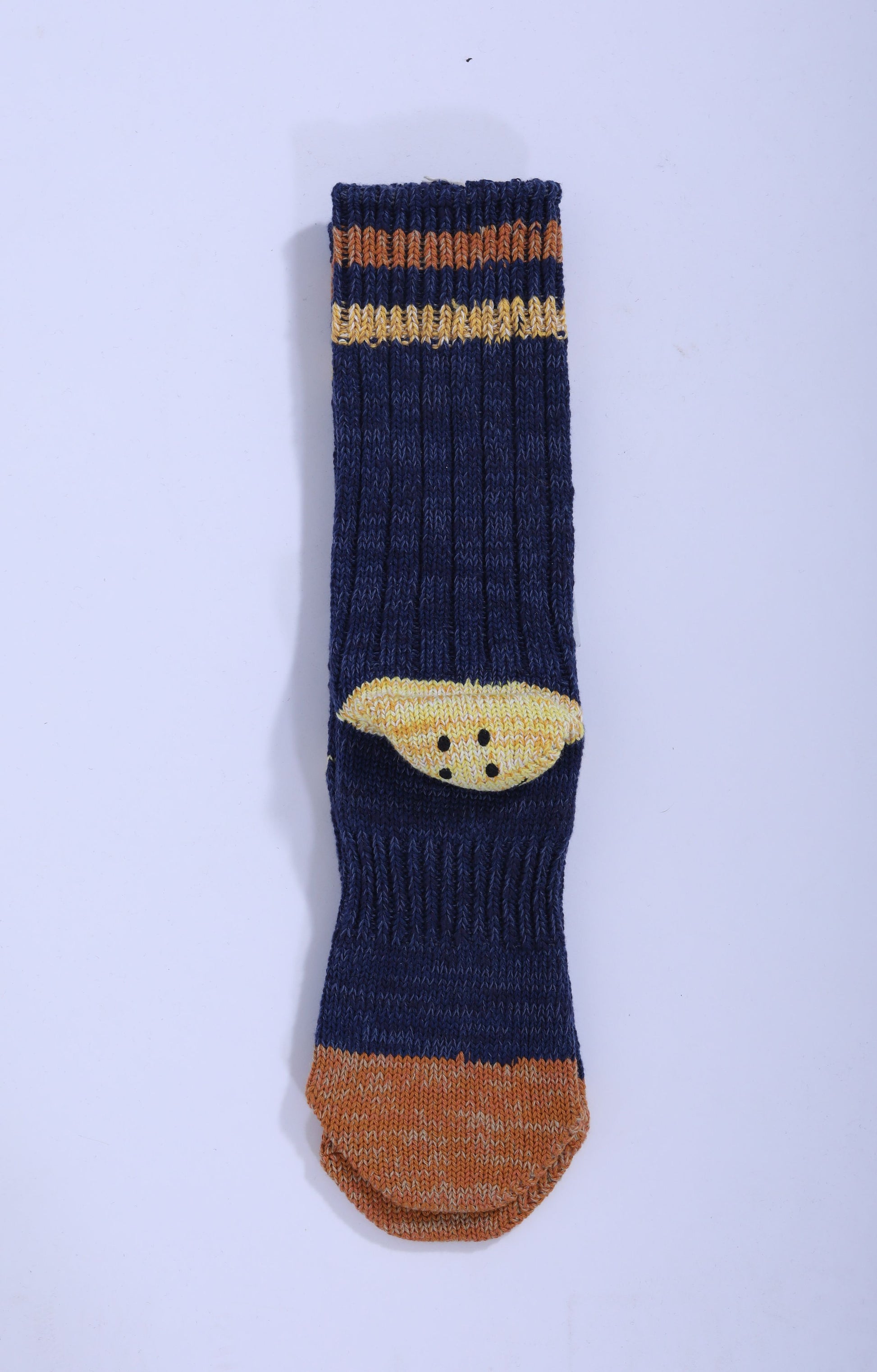 96YRNS Ivy Rainbow HAPPY Heel Socks Navy