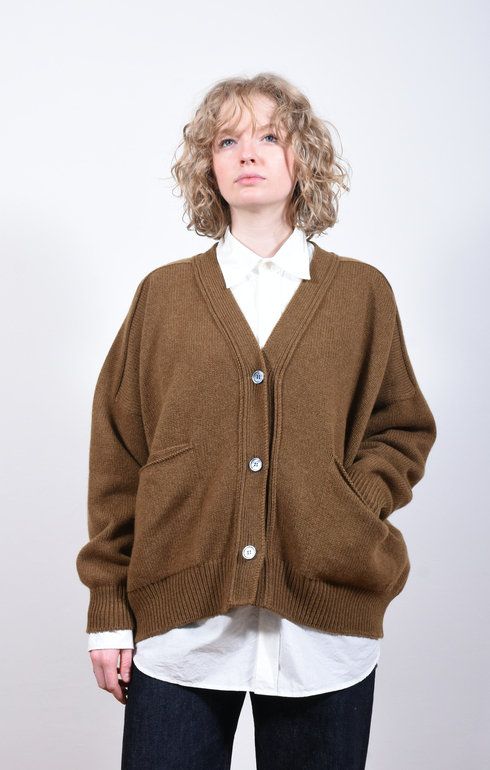 Meri Saddle Cardigan Corteccia