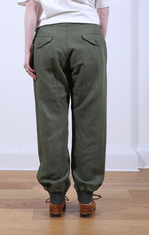 Airborne Pant Olive Cotton Hemp Satin