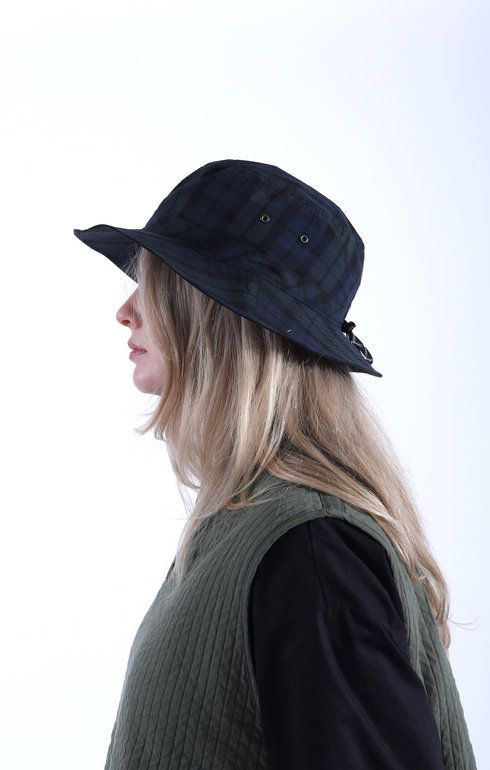 Organic Cotton Hat w/ Drawcord Black Watch