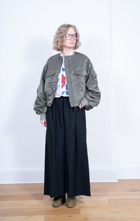 Color Tapes Long Dress Black