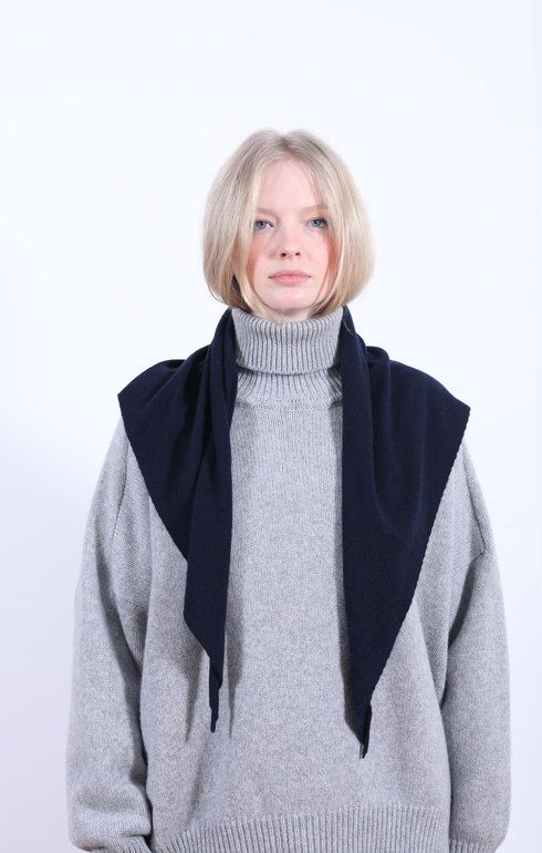Cashmere Neckerchief Nero Navy