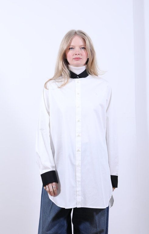 Round Collar Shirt White
