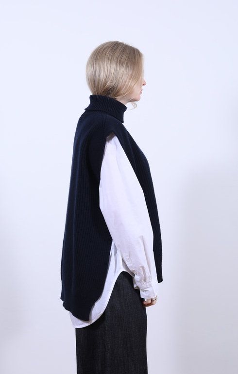 Meri Roll Neck Tabard Marino